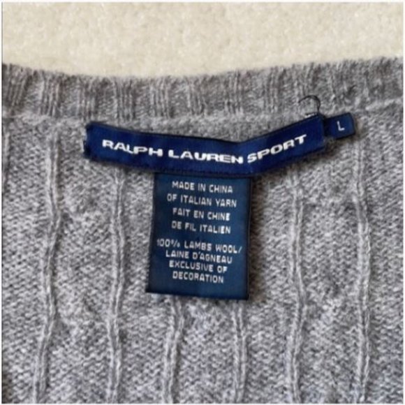 Ralph Lauren V-Neck Wool Cable Knit Sweater - Picture 5 of 12